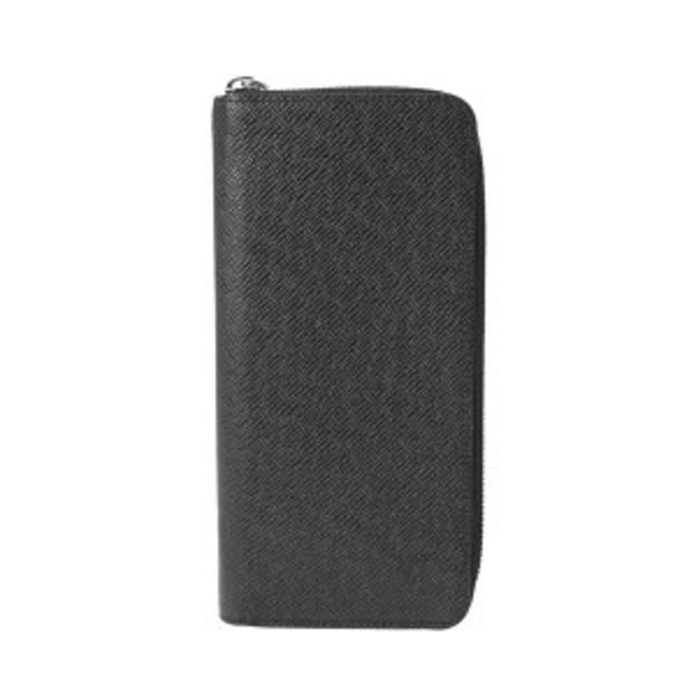 Louis Vuitton Taiga Zippy Wallet Vertical Noir Black Leather Long